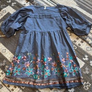 Uncle Frank Boho Embroidered dress sz small